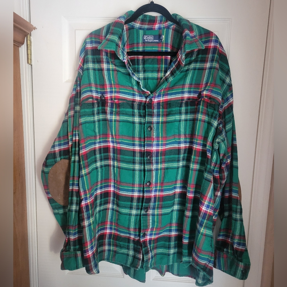 Ralph Lauren Polo Plaid Button-Up Cotton Flannel